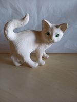 Weisse Keramik-Katzenfigur, Deko, Sammlerstück