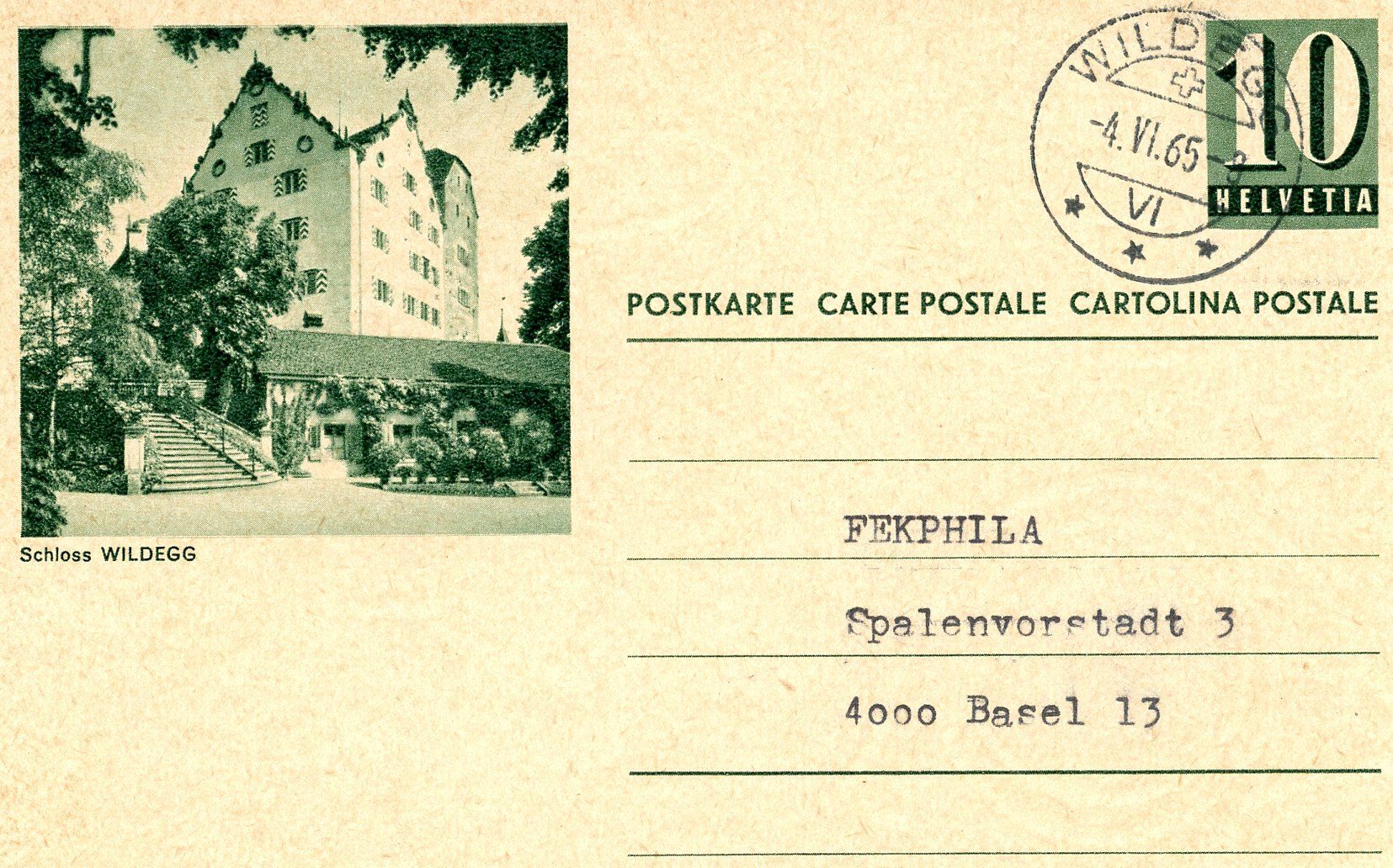 Tous les timbres: Wildegg - Bildpostkarte mit Stempel Wildegg – D'occasion à Einsiedeln par otm_7s5v