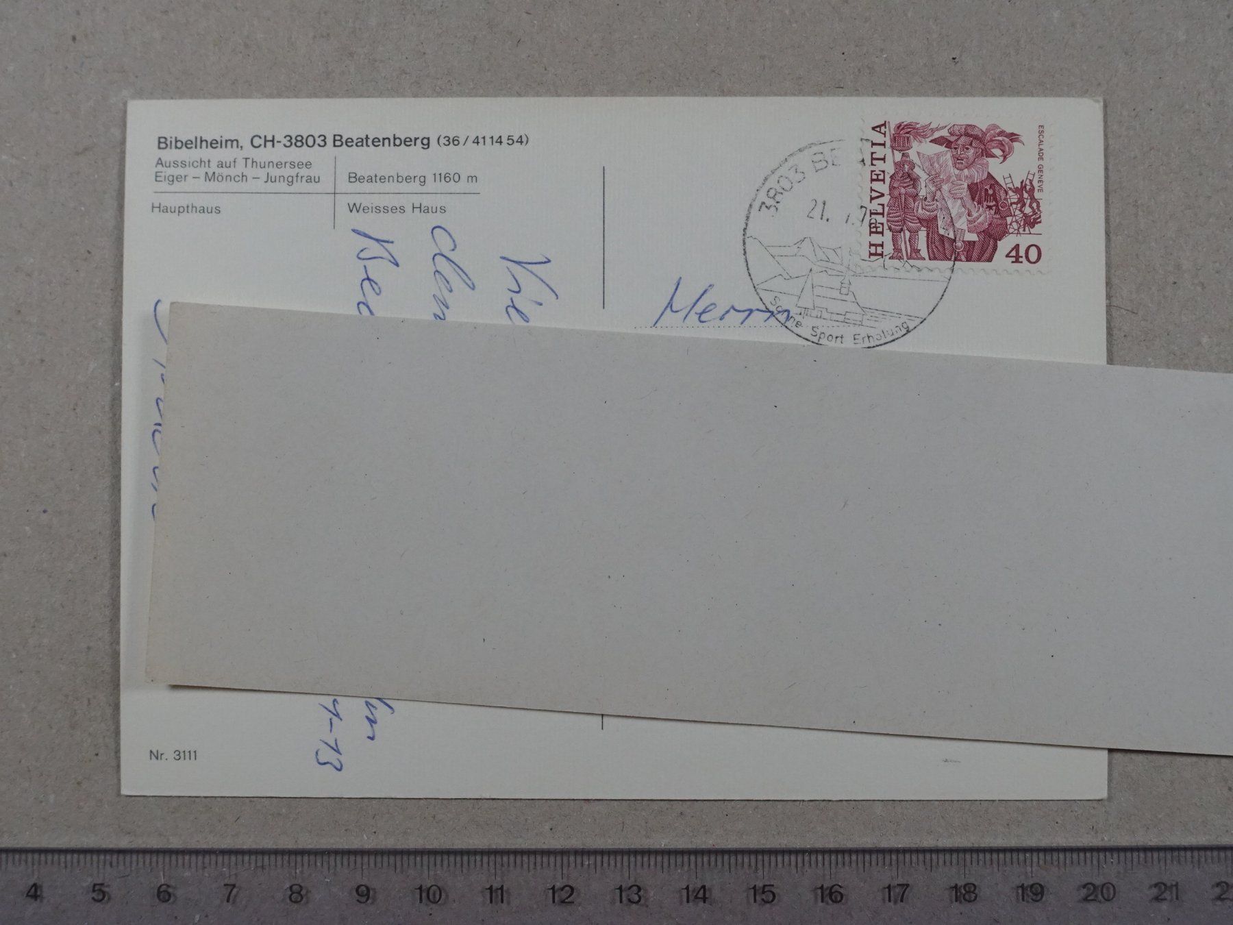 Cartes postales: Beatenberg, Bibelheim, 1978, Thunersee – D'occasion à Lenzburg par fh1 1