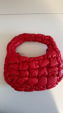 COS sac matelassé en cuir rouge – excellent état