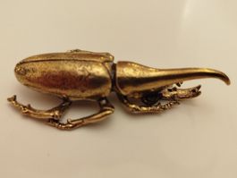 3 Bronze Messing Skulpturen Käfern Skarabäen