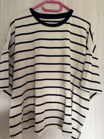 T-Shirt C&A gestreift beige schwarz neu Gr.50/52
