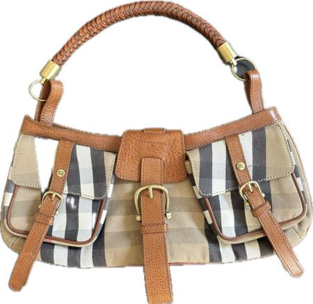 Burberry Handtasche Nova Check Leder braun guter Zustand