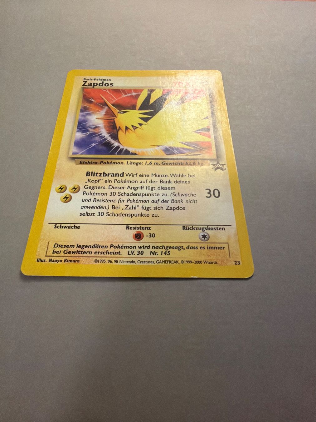 Pokémon Sammelbilder & Trading cards: Zapdos - Wizards Black Star Promo – Gebraucht aus Kehrsatz von Riyouu 1