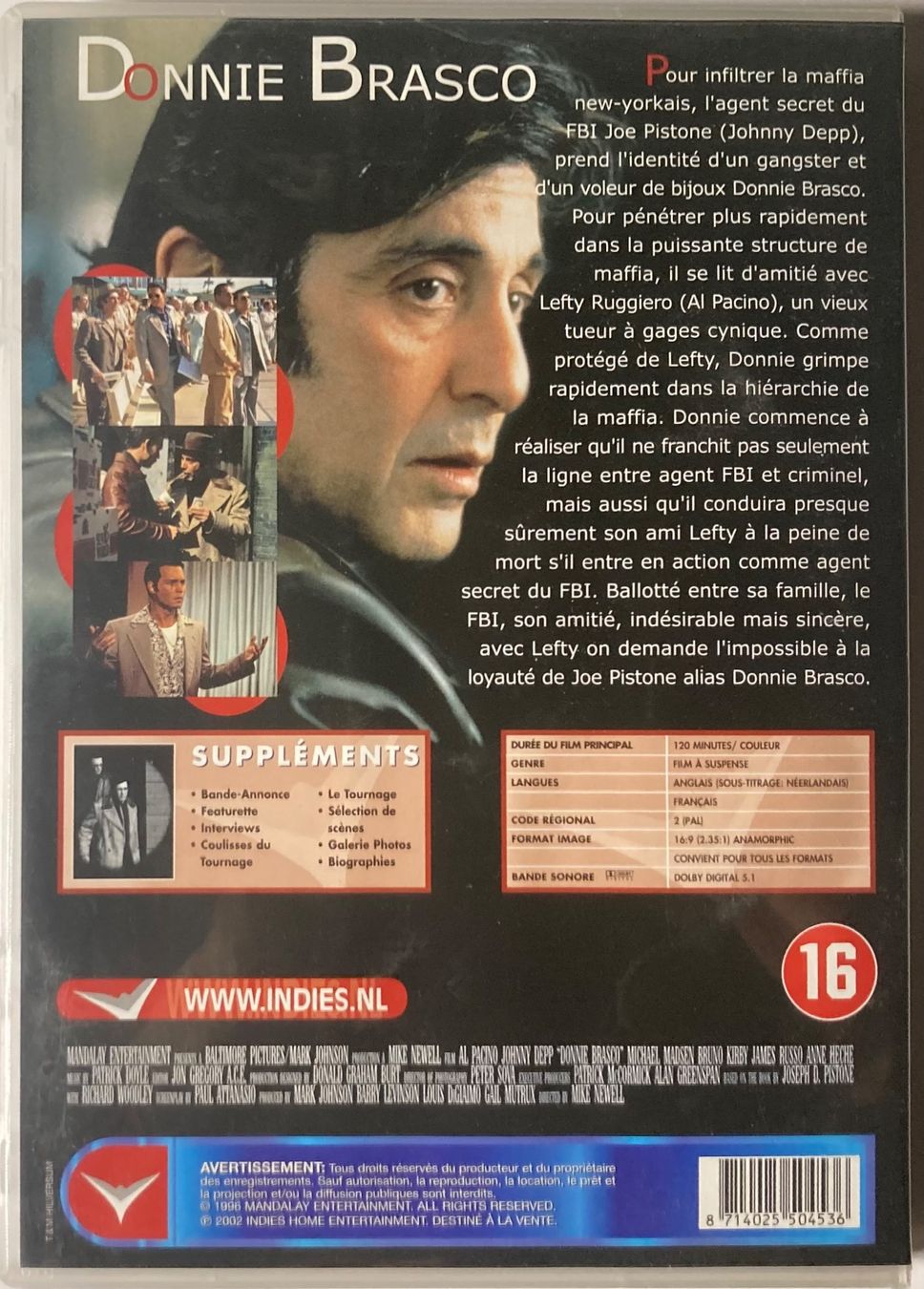 Tutti i DVDs: AL PACINO / JOHNNY DEEP - DONNIE BRASCO – Usato da Poliez-Pittet venduto da Newtown-Records 1