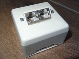 Boîtier de connexion double RJ45, montage facile, blanc