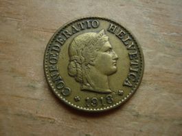 (W5) 5 Rappen 1918 Messing