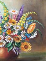 54cm breitx 46cmhoch/Öl Gemälde, Vase mit Blumen,E.Müller