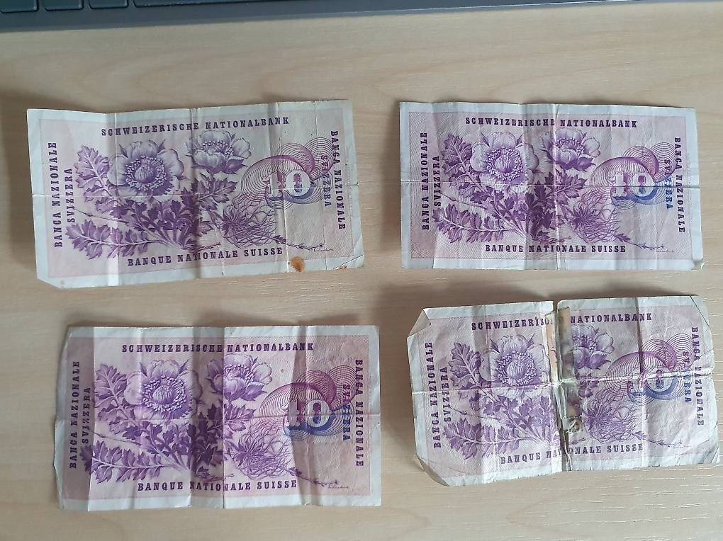 Banconote: 4 x Schweizer Banknote 10 Franken Noten – Usato da Zürich venduto da kevinlodge 1