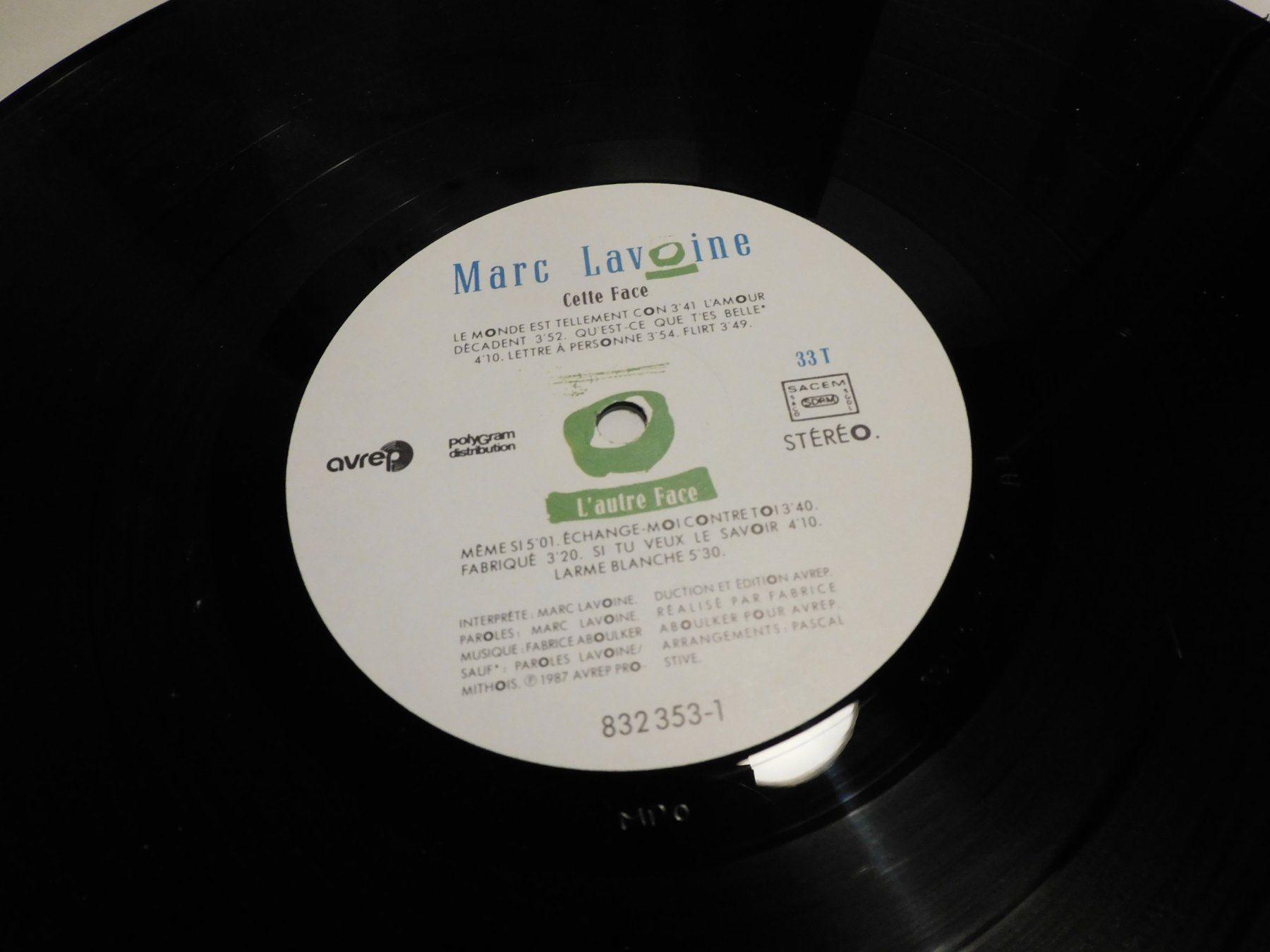 Dischi in vinile: LP Marc Lavoine - Cette Face - 1987 -   Schallplatte LP – Usato da Sursee venduto da 76 4