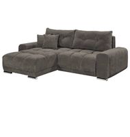 Graues Ecksofa mit Schlaffunktion & Stauraum