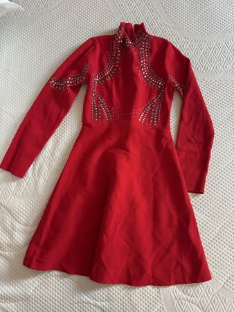 Karen Millen Red Knitted Skater Dress