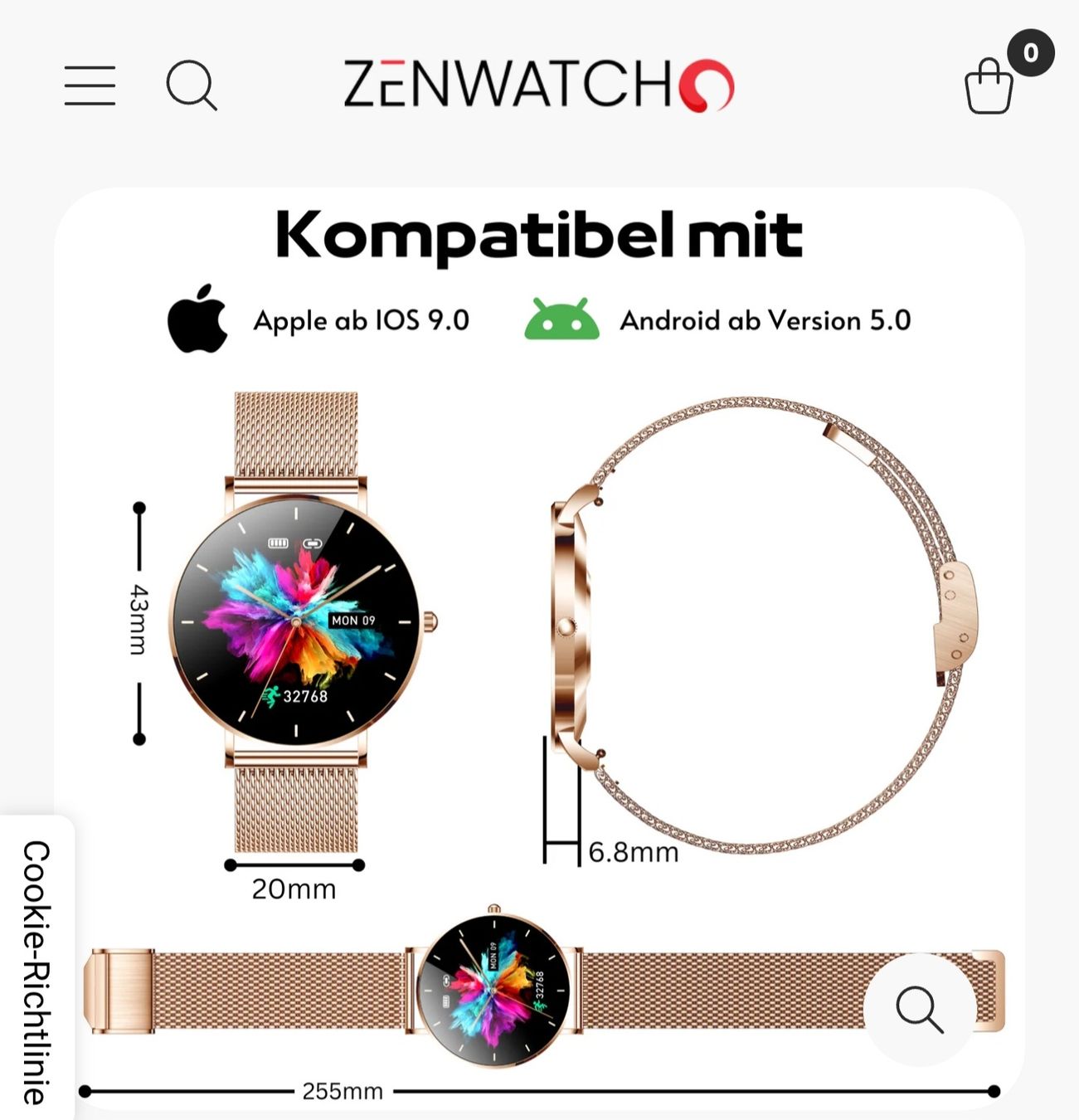 Smart Smartwatch: ZENWATCH Venice goldfarben – Gebraucht aus Lengwil von Kati431 5