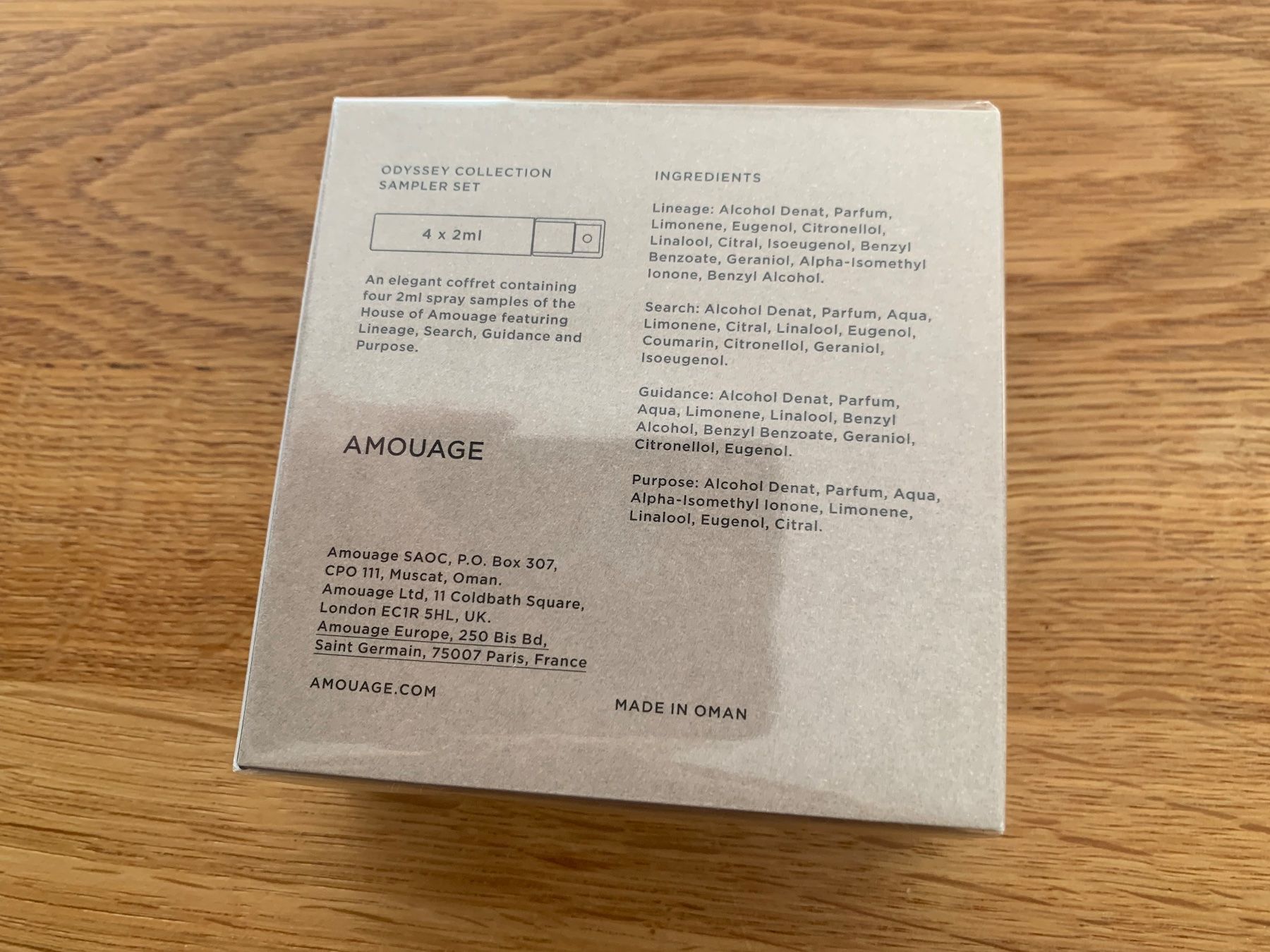 Amouage Profumi & Eau de Toilette: Amouage Odyssey Collection Sampler Set – Nuovo e nell'imballaggio originale da Oberrieden venduto da Bfenster 3