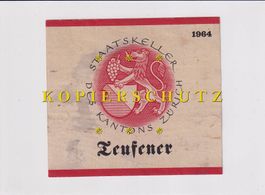 Etikette für Wein - Teufener 1964 /bd
