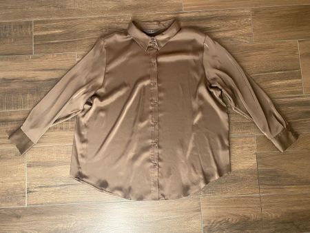 Primark Bluse oversized braun bronze Satin Optik Gr. XL