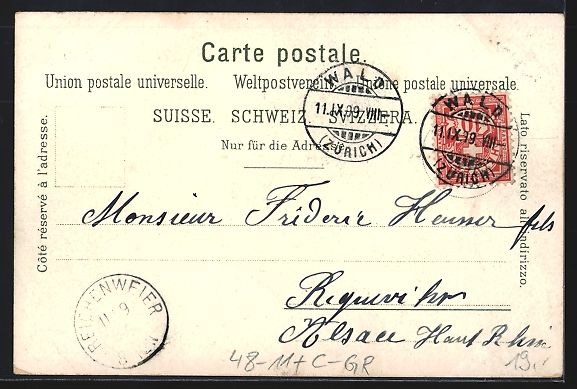 Cartoline postali: Litho Davos, Gesamtansicht, Where is the – Usato da Berlin venduto da bartko-reher 1