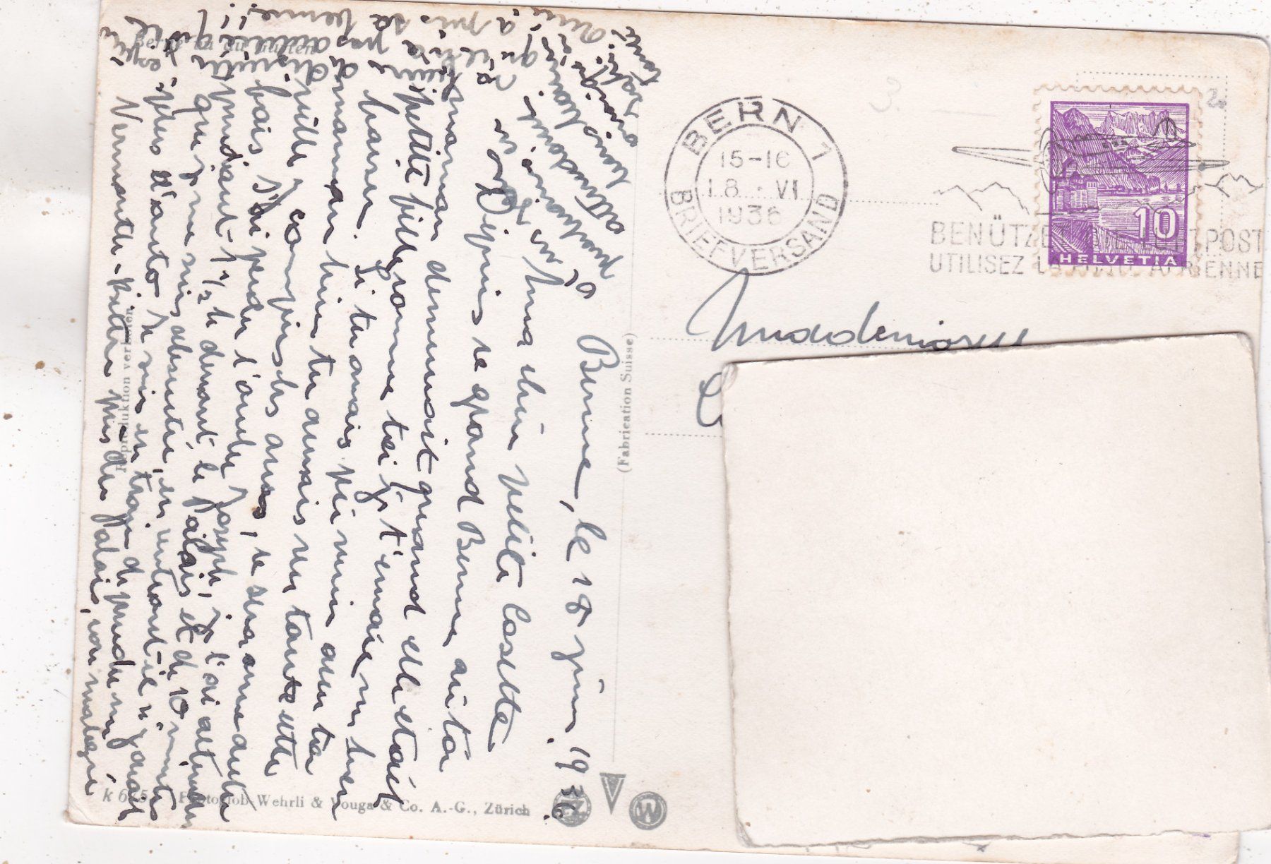 Ansichtskarten: Bern vom Gurten aus 1936 – Gebraucht aus Herisau von Lisegrat2008 1