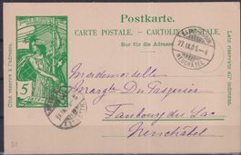 h48) Postkarte UPU, Stempel St. Aubin