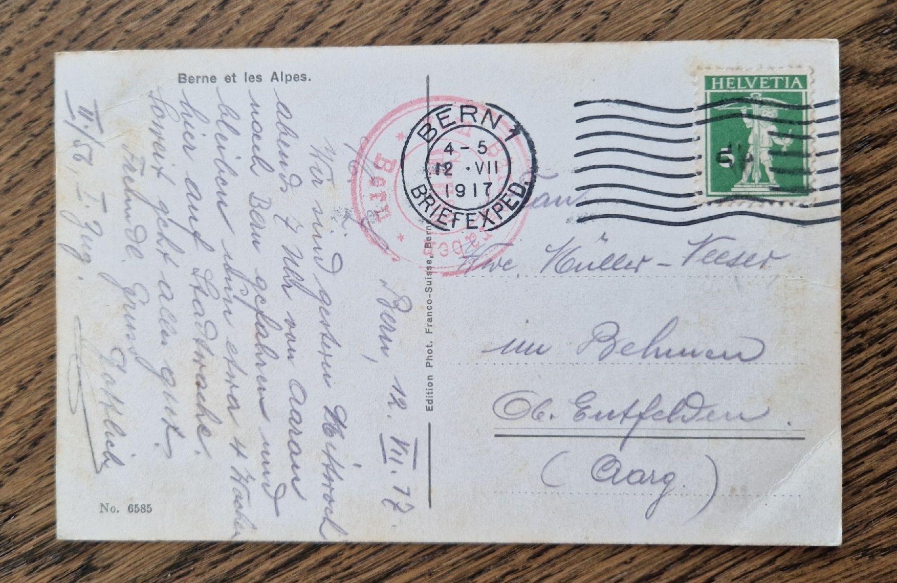 Cartoline postali: Bern 1917 – Usato da Ebikon venduto da Donar50 1