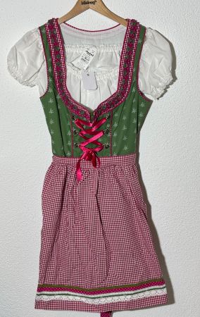Trachtenkleid grün-rosa Gr. M Oktoberfest Dirndl Tracht ...