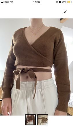 Pull cache-cœur marron femme taille S neuf