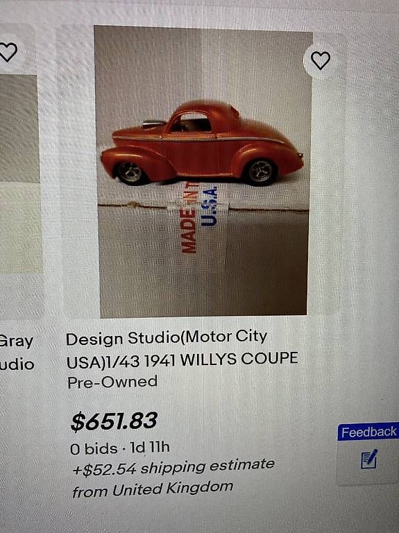 Willys Modellini d'auto: Willys Coupe 1941 Hot Rod – Nuovo e nell'imballaggio originale da Siebnen venduto da moparperform 4