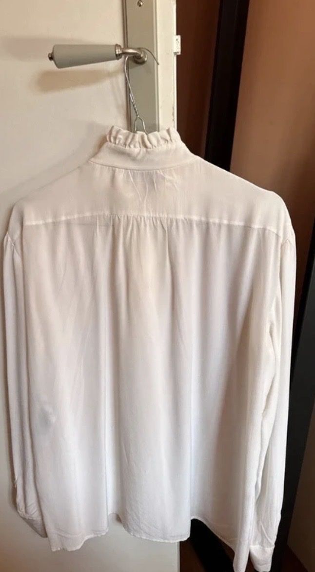 Sandro Camicette: Sandro Blouse White Ruffles – Nuovo (secondo la descrizione) da Zürich venduto da Chrisdol 3
