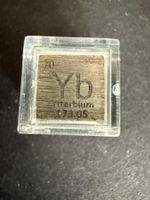 Ytterbium, Elementwürfel, Dichtewürfel mit Gravur 1x1x1cm