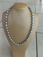 Elegante Perlenkette, Silber, Süsswasserperlen 45cm