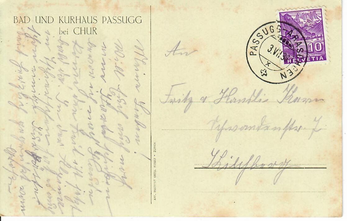 Cartoline postali: Bad und Kurhaus Passugg bei Chur – Usato da Hochdorf venduto da Ziegel-16 1