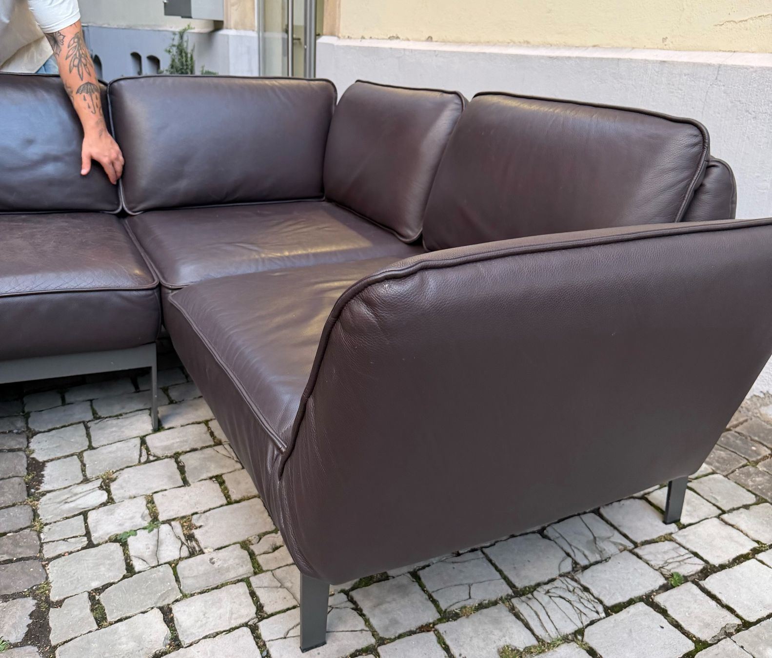 Rolf Benz Divani: Rolf Benz 386 MERA Ecksofa Leder Dunkelbraun – Usato da Zürich venduto da Gregor12 5