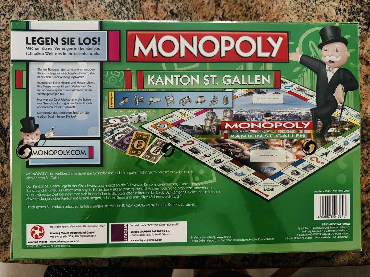 Spiele: Monopoly Canton St. Gallen Board Game New – Neu und originalverpackt aus Olten von Asaliya 1