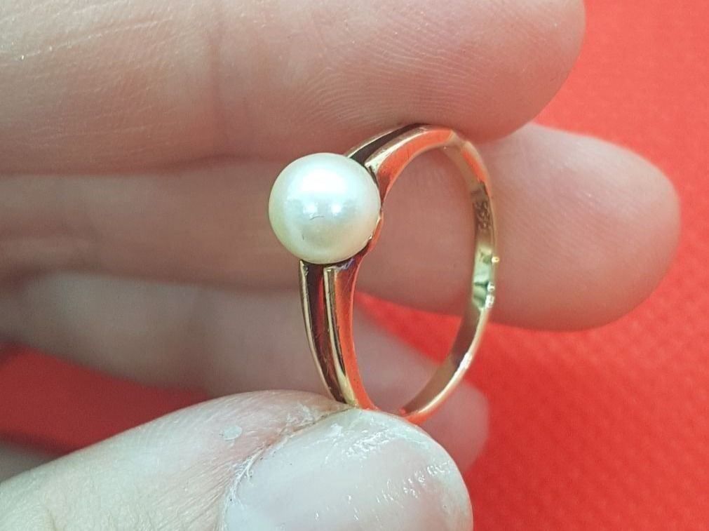 Ringe: Zierlicher Ring mit echter Zuchtperle – Neu (gemäss Beschreibung) aus Unterägeri von Altgoldschmuck 8