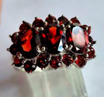Ring Granat Silber Grösse 56 neu