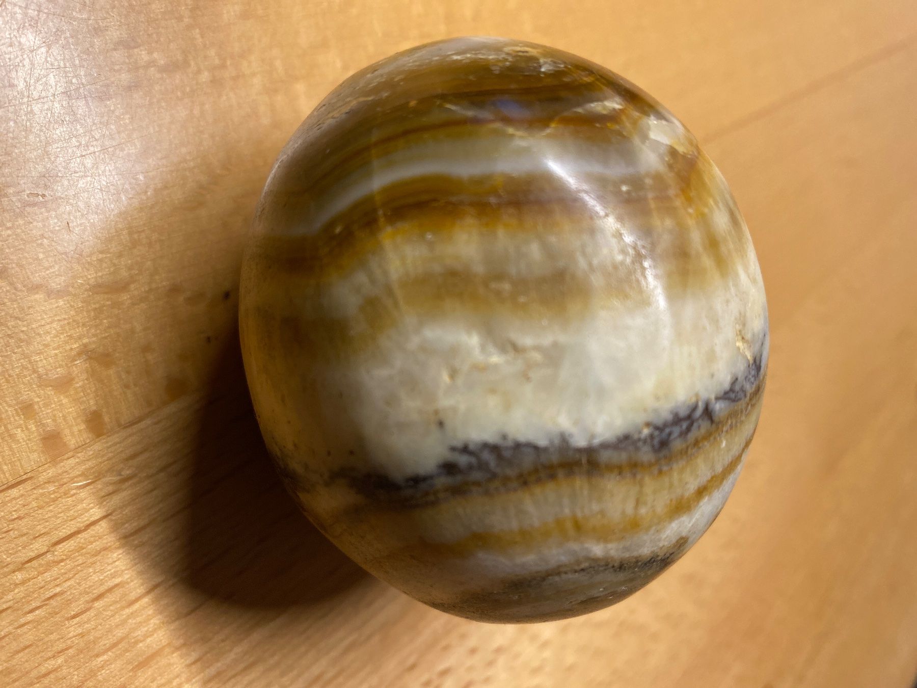 Mineralien & Heilsteine: Schöner Stein rundgeschliffen – Gebraucht aus Mülligen von Flockenstiel