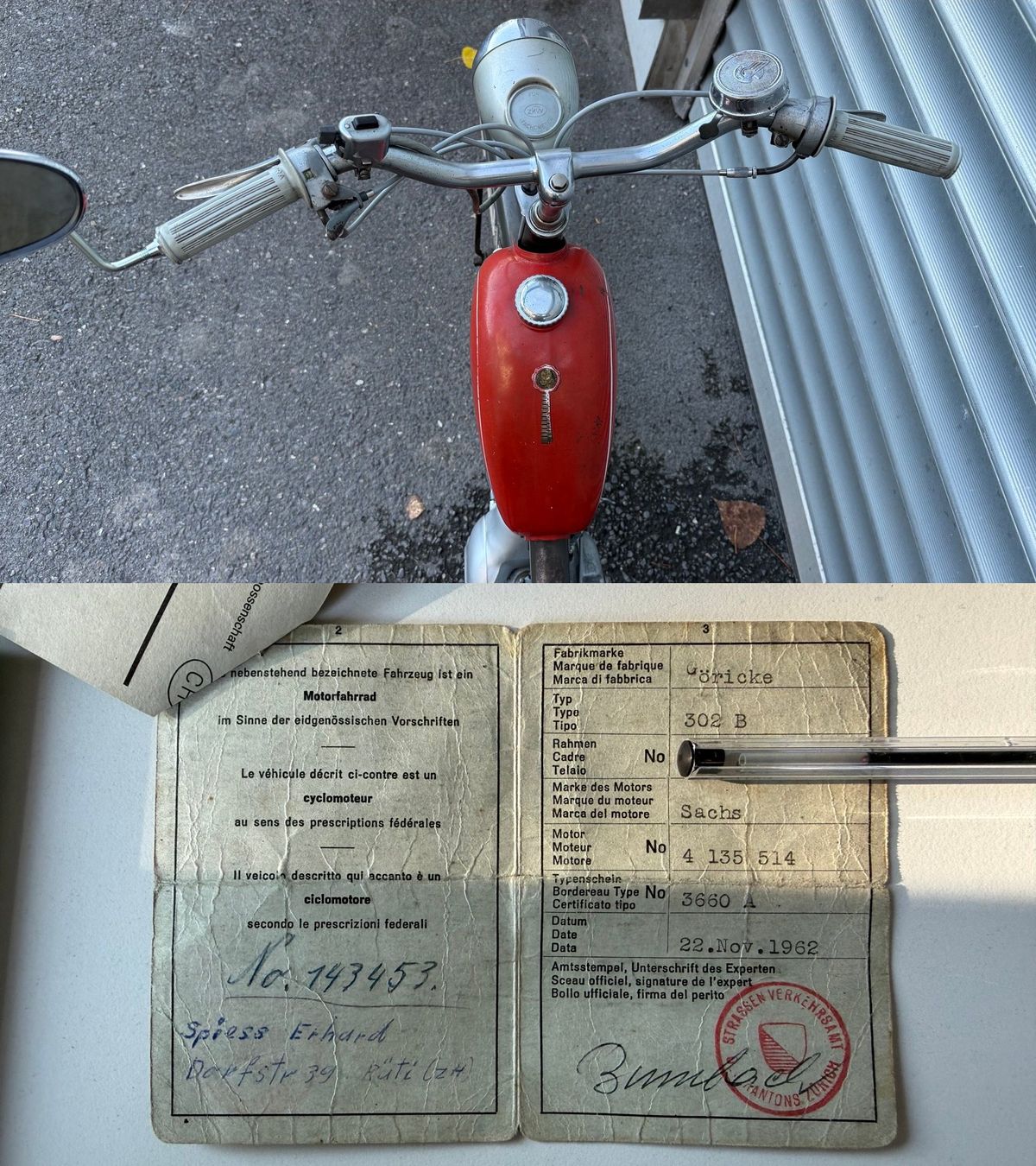 Sachs Mofas: Göricke 302B TS 3660A 22.11.1962 – Gebraucht aus Hitzkirch von Louiee 9