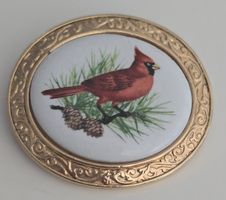 Brosche Vogel Motiv Avons Crimson Crest Cardinal Goldton