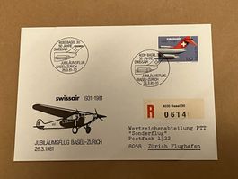 Swissair Einschreiben