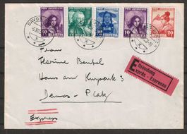 1938 : Pro Juventute Serie auf Express Brief