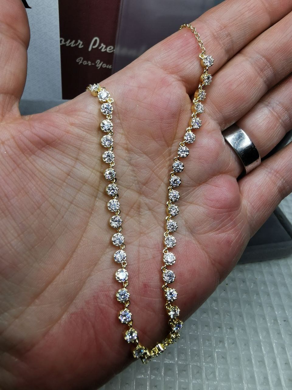 Catenine: Collier argent avec diamants de moissanite de 3,8 ct GRA – Nuovo e nell'imballaggio originale da Reconvilier venduto da Tsma67