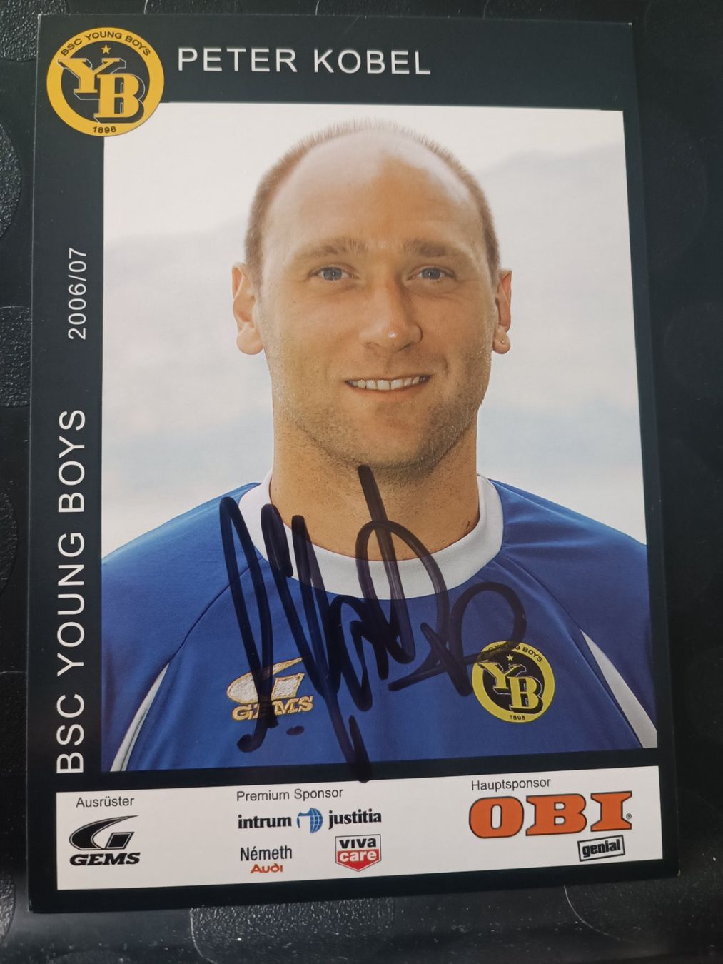 Autografi: Peter Kobel - YB -Saison 2006/07 - Handsignierte Karte – Usato da Menziken venduto da Artographs