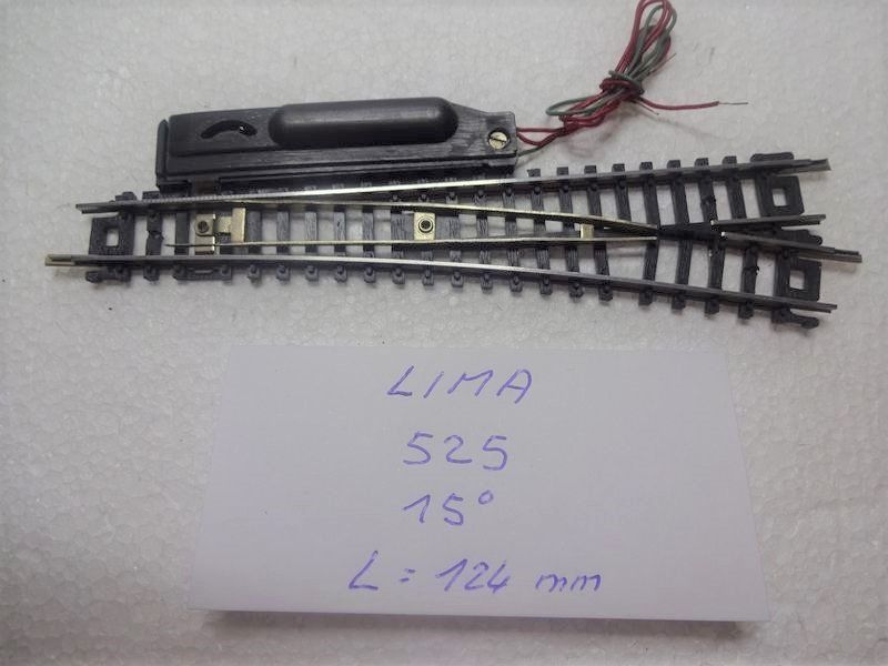 Aiguillage électrique Droite Lima HO – Rails Maillechort, 9° 312 Mm, Très Bon état