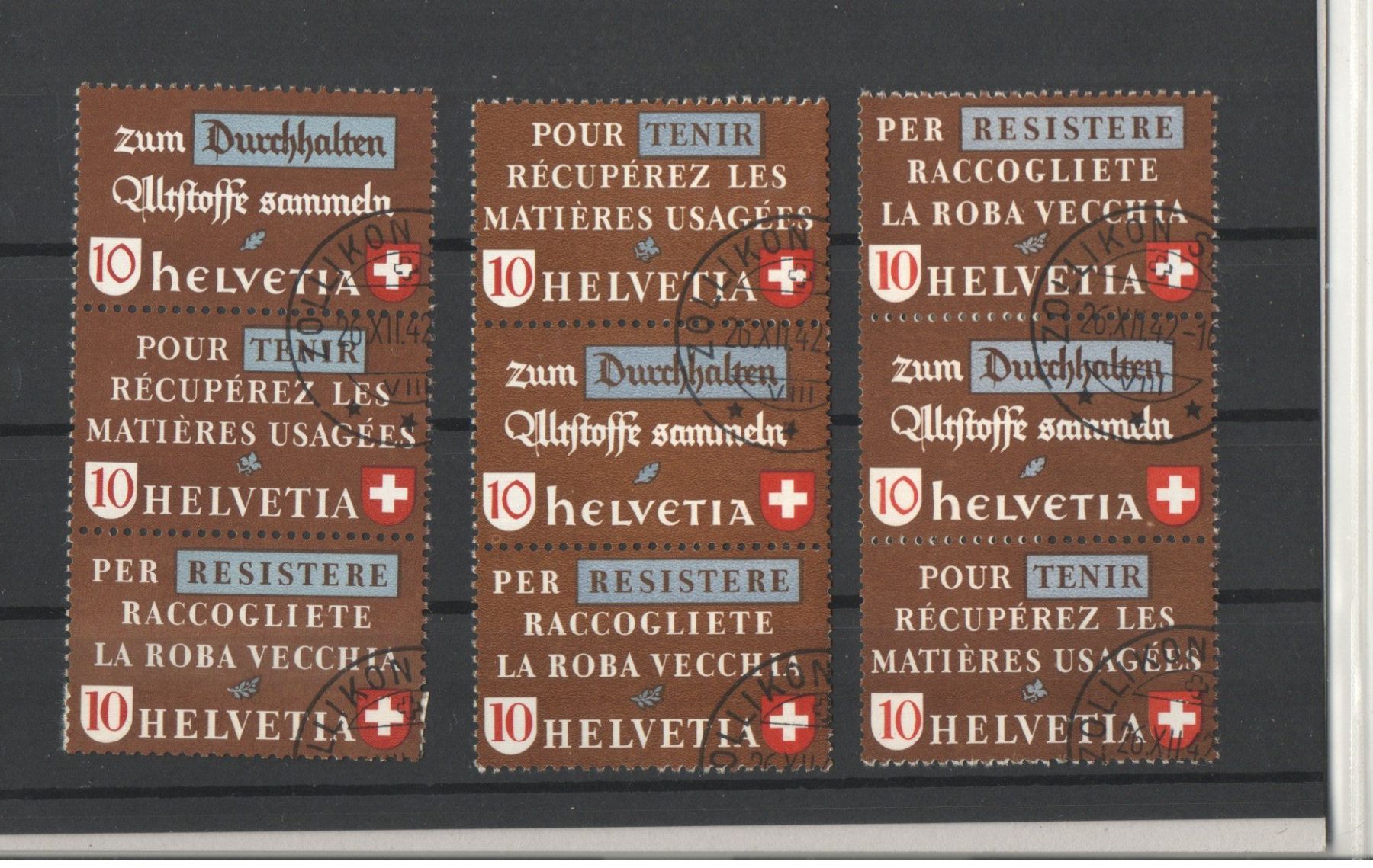 Alle Briefmarken: Timbres se tenant – Gebraucht aus Echichens von Topfila 3