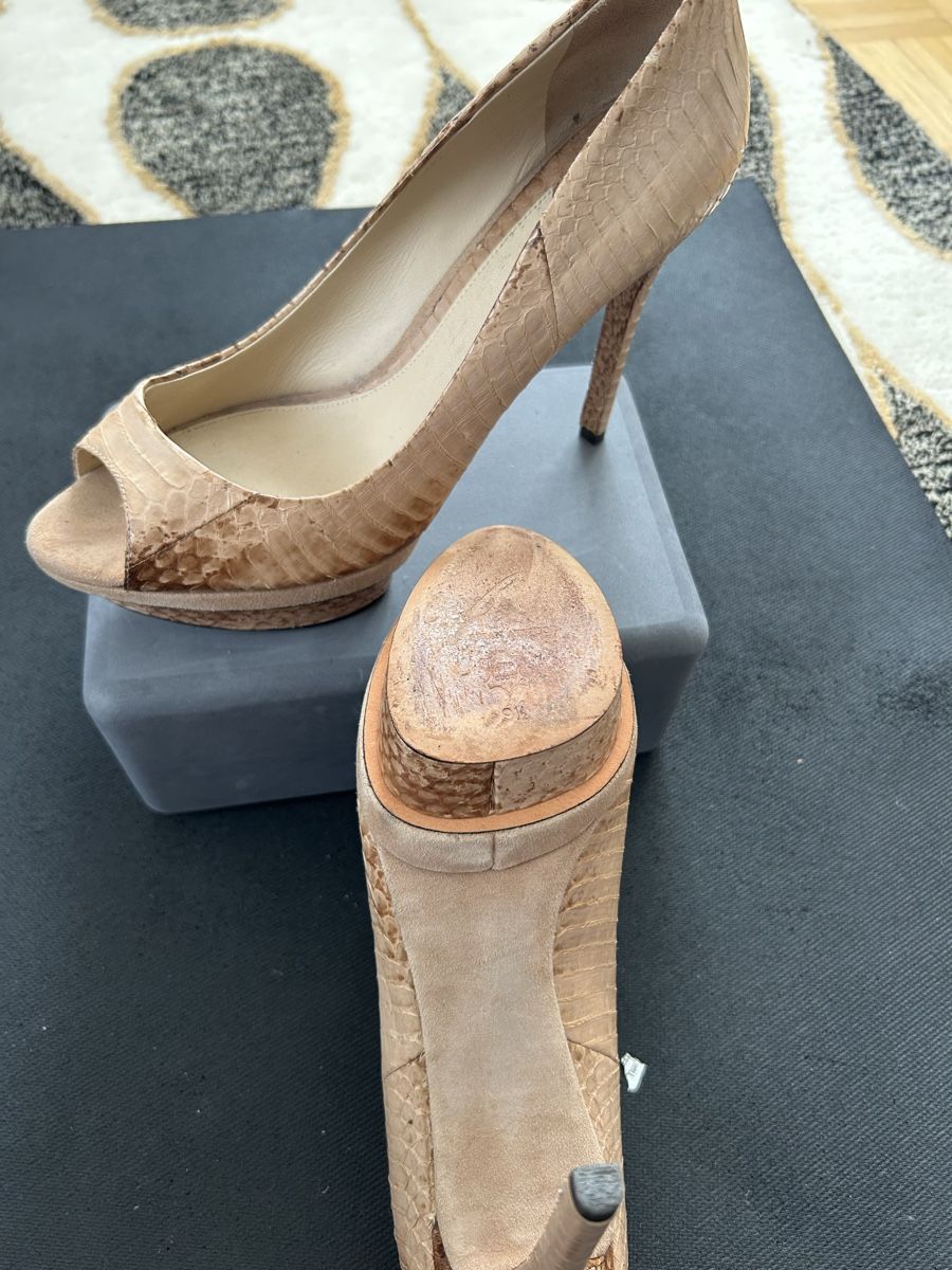 Damenschuhe: Brian Atwood Python Peep-Toe Heels - Size by 40 - Beige – Gebraucht aus Basel von kst_27ts 1