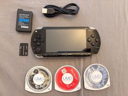 Sony PSP 1001 Konsole mit 3 Spielen und Ladekabel