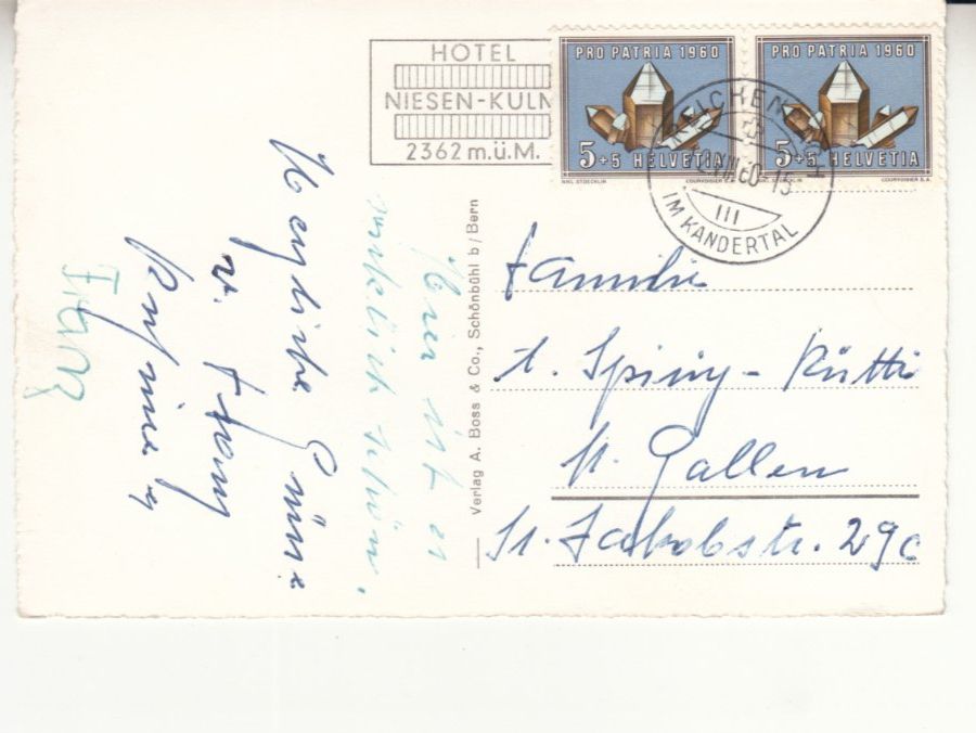 Cartoline postali: Niesen Kulm 1960 – Usato da Bürglen TG venduto da StampGraf 1