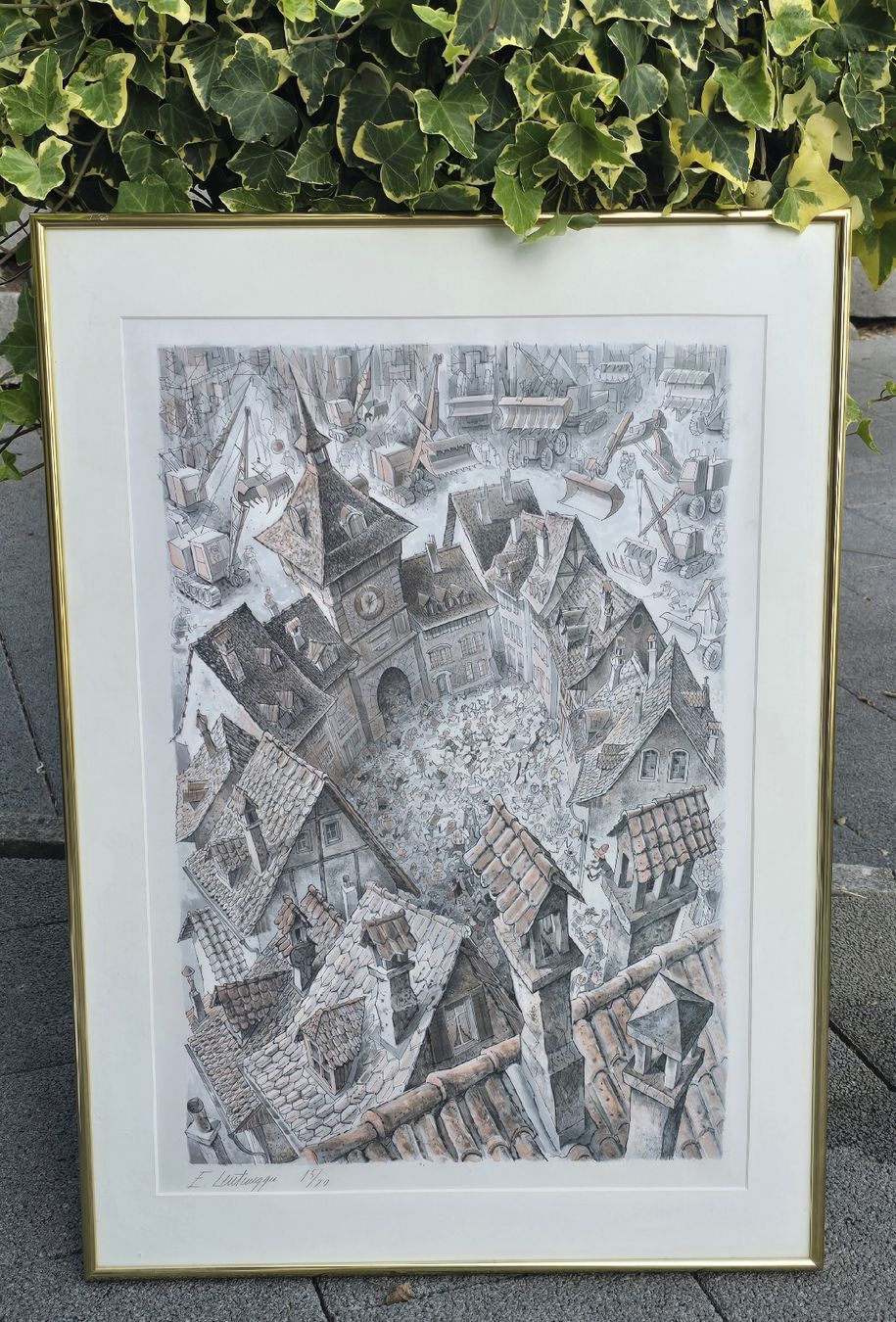 Poster & Bilder: Bild 15/20 von E. Leutenegger, Stadtmotiv, gerahmt – Gebraucht aus Walkringen von Vanuca 8