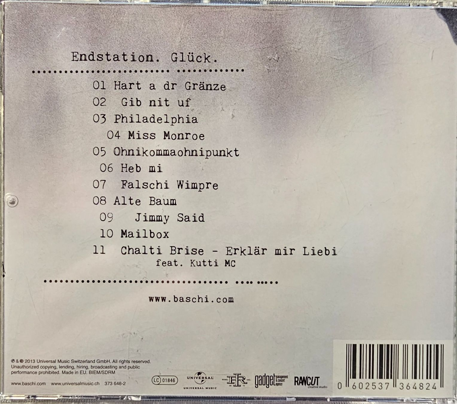 CD: Baschi – Endstation Glück – Usato da Wahlen b. Laufen venduto da Cg10 1