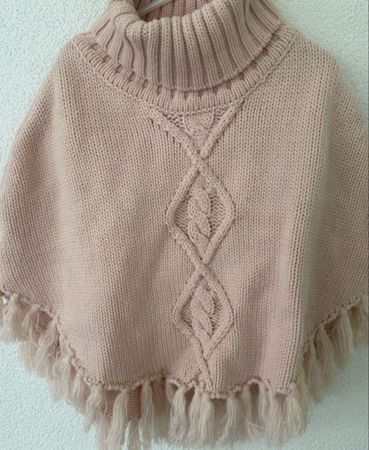 H&M Strick-Poncho, Gr. 110-128, Rollkragen, Top Zustand rosa